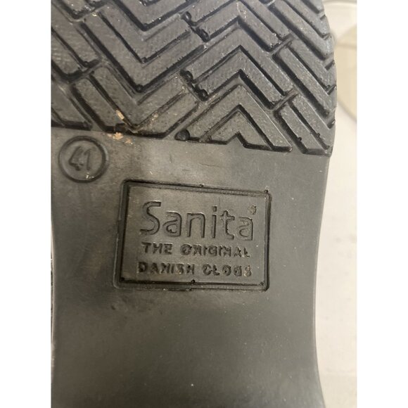 Sanita Womens Size 10 US 41 EU Black Crocodile Pattern Leather Clogs shoes - Picture 2 of 8